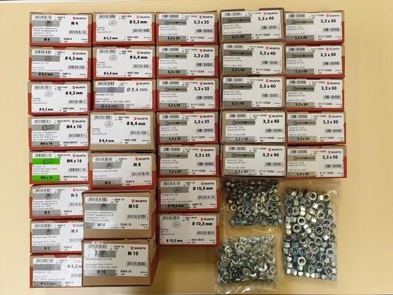 Initial fitting out nuts, washer and pin