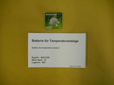 Battery for temp sensor