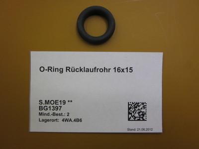 O-ring return flow pipe