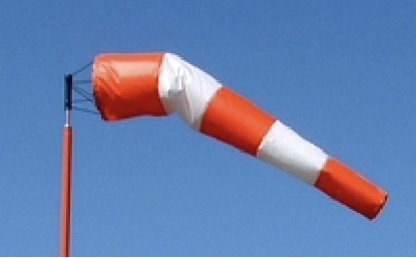 AIRPORT ORANGE AND WHITE WINDSOCKS