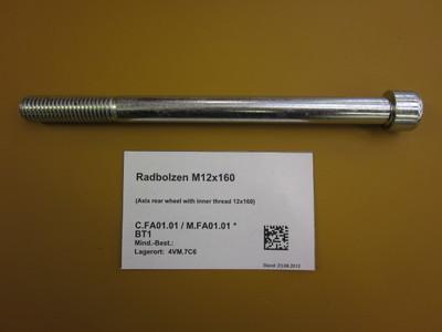 Axis rear wheel with thread 12x160